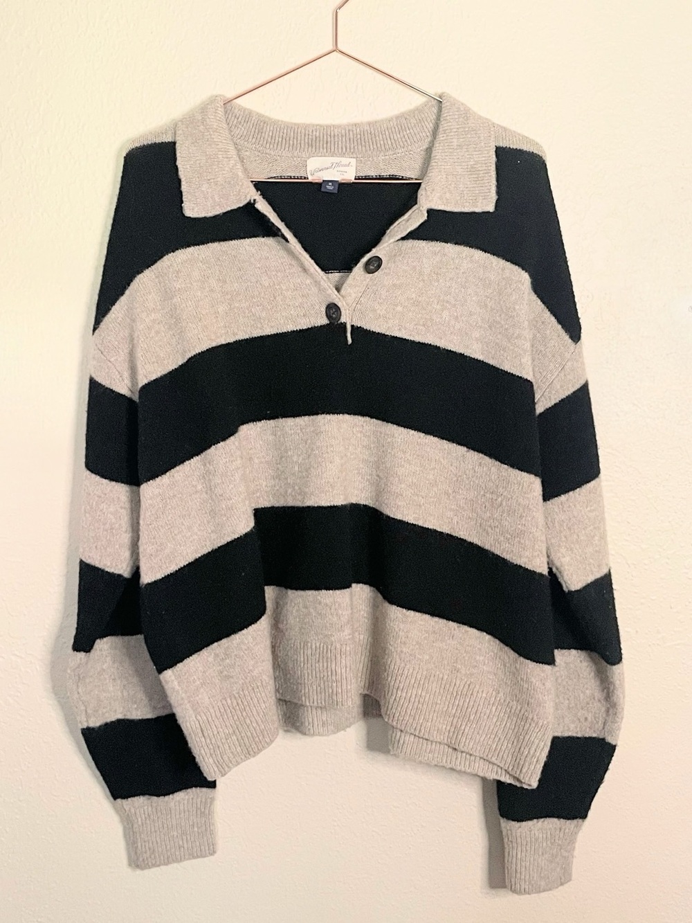 Universal Thread Striped Collared Rugby Sweater XL - Picture 2 of 9